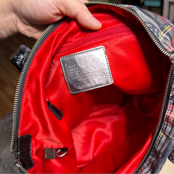 Coach Plaid Totebag Multicolor Pre Owned - Picture 6 of 6